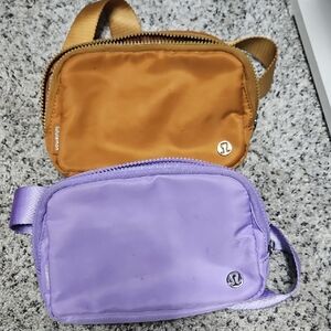 Lululemon Lavender And Orange Belt Bags